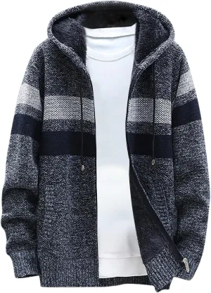 2024 Fashion Knitwear for Men's Sweater Coat Retro Lapel Button Plus Size Cable Knited Cardigan Henley Sweater