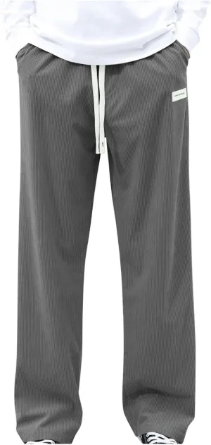 2025 Men's American High Waist Wide Leg Corduroy Casual Sports Pants