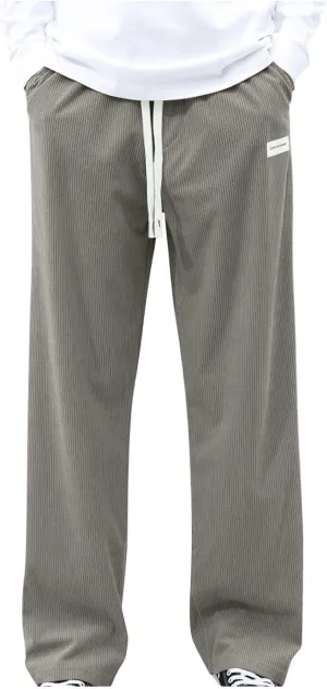 2025 Men's American High Waist Wide Leg Corduroy Casual Sports Pants