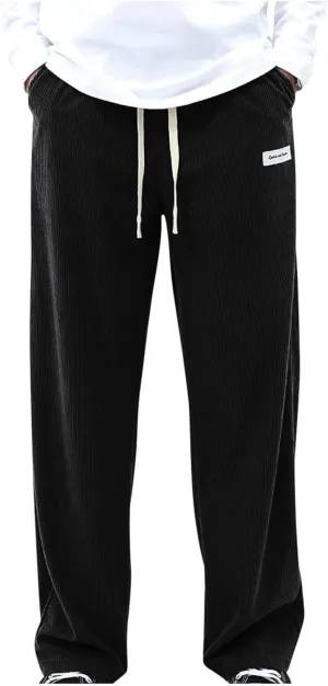 2025 Men's American High Waist Wide Leg Corduroy Casual Sports Pants
