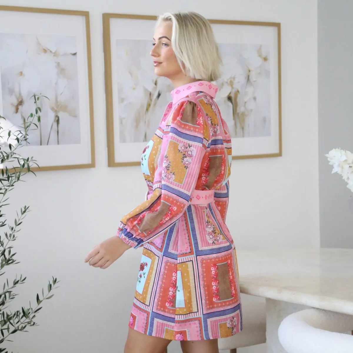 Adina Shirt Dress (Pink/Multi)