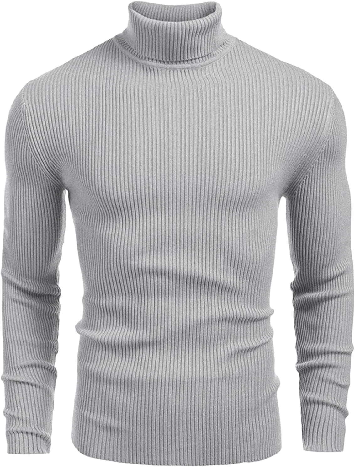 Alalaso Men's Mock Turtleneck Sweater Slim Fit Lightweight Pullover Long Sleeve Solid Color Knitwear Ribbed Tops Fall Sweater