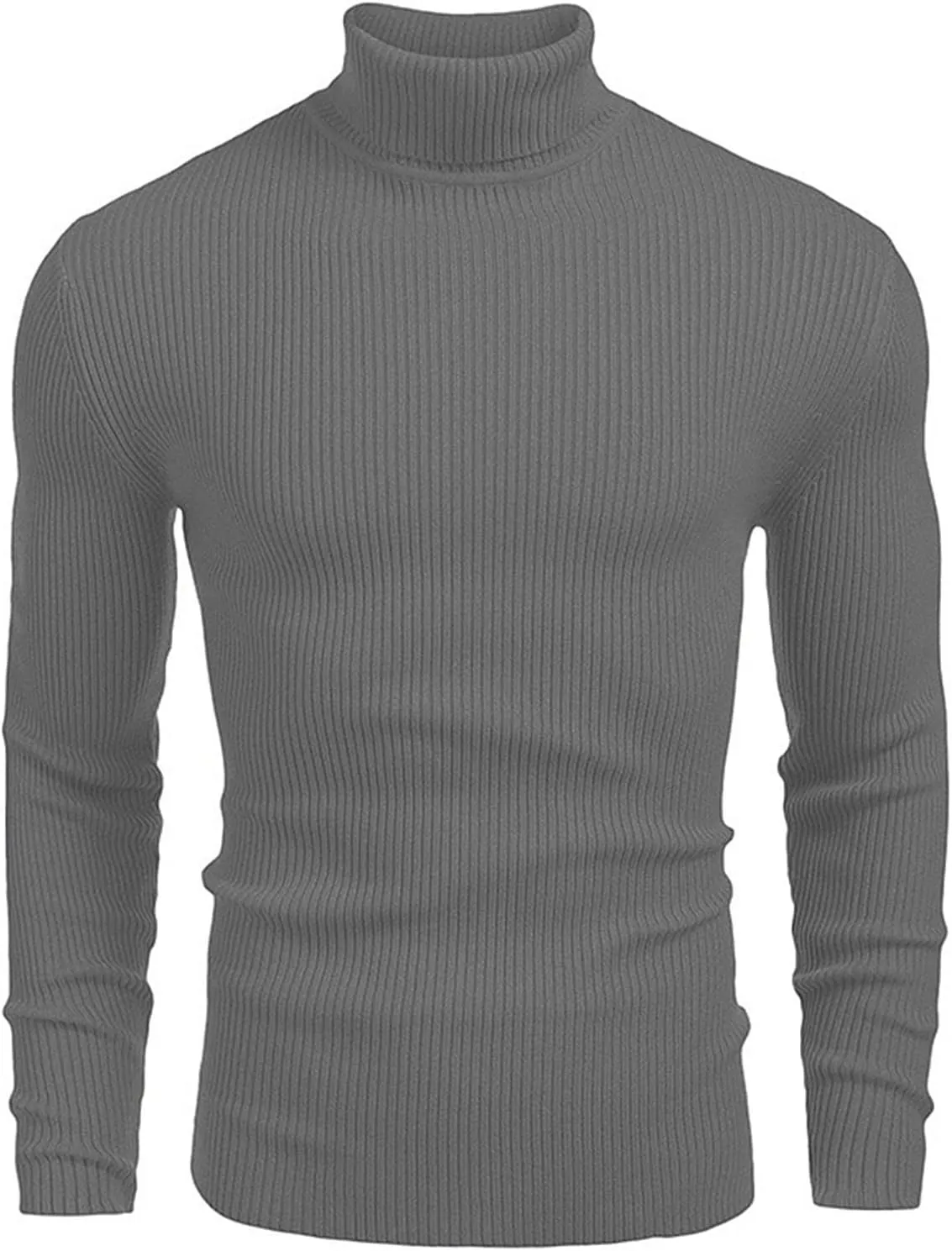 Alalaso Men's Mock Turtleneck Sweater Slim Fit Lightweight Pullover Long Sleeve Solid Color Knitwear Ribbed Tops Fall Sweater