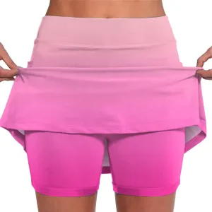 Athletic Skorts for Woman Elastic Tennis Yoga Shorts Hight Waist Solid/Gradient Skirts Tummy Control Skinny Joggers
