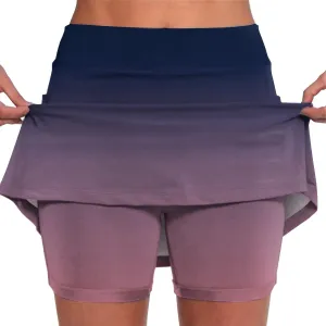 Athletic Skorts for Woman Elastic Tennis Yoga Shorts Hight Waist Solid/Gradient Skirts Tummy Control Skinny Joggers