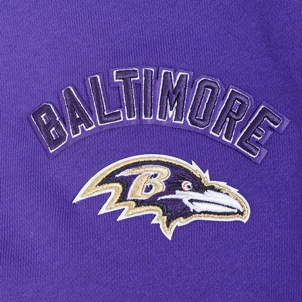 BALTIMORE RAVENS CLASSIC WOMEN'S FLC CROPPED PO HOODIE (PURPLE)