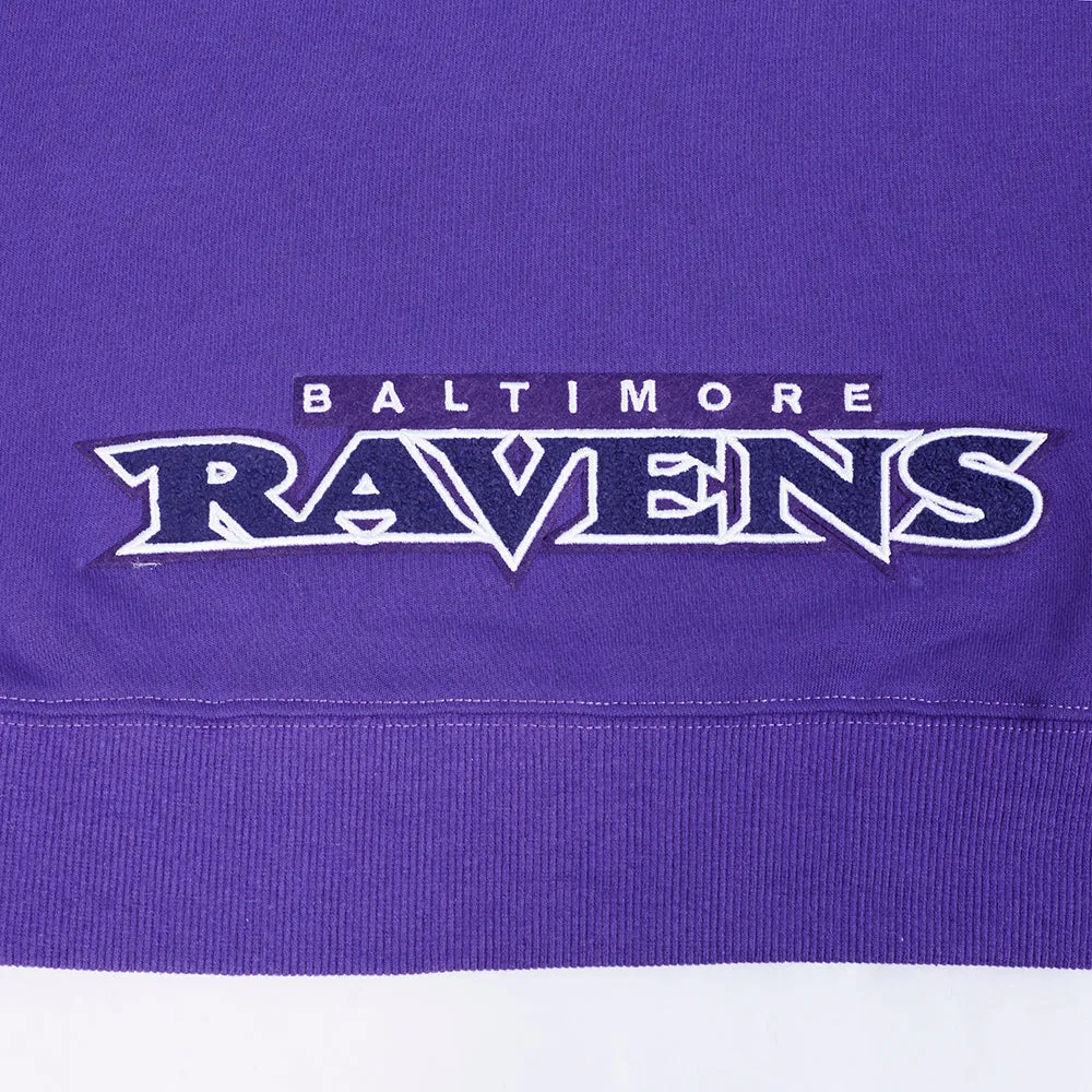 BALTIMORE RAVENS CLASSIC WOMEN'S FLC CROPPED PO HOODIE (PURPLE)