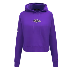 BALTIMORE RAVENS CLASSIC WOMEN'S FLC CROPPED PO HOODIE (PURPLE)