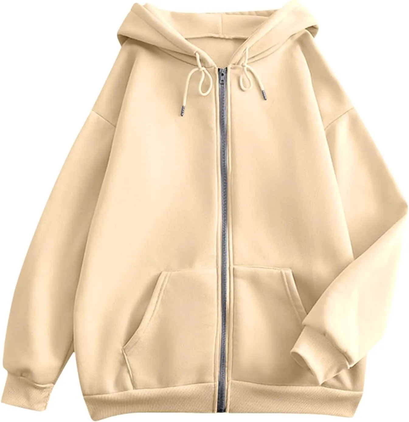 BDNXTV Womens Zip Up Hoodies Long Sleeve Sweatshirts Oversized Sweaters Casual Fashion Jackets Fall Outfits for Women 224