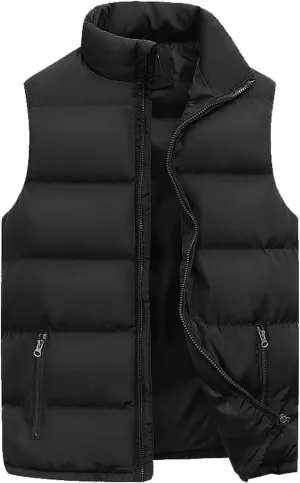 BIFUTON Men's Vest Casual Sleeveless Puffer Vest Puffy Down Jacket Sports Running Vest Travel Winter Coat Windbreaker Outwear