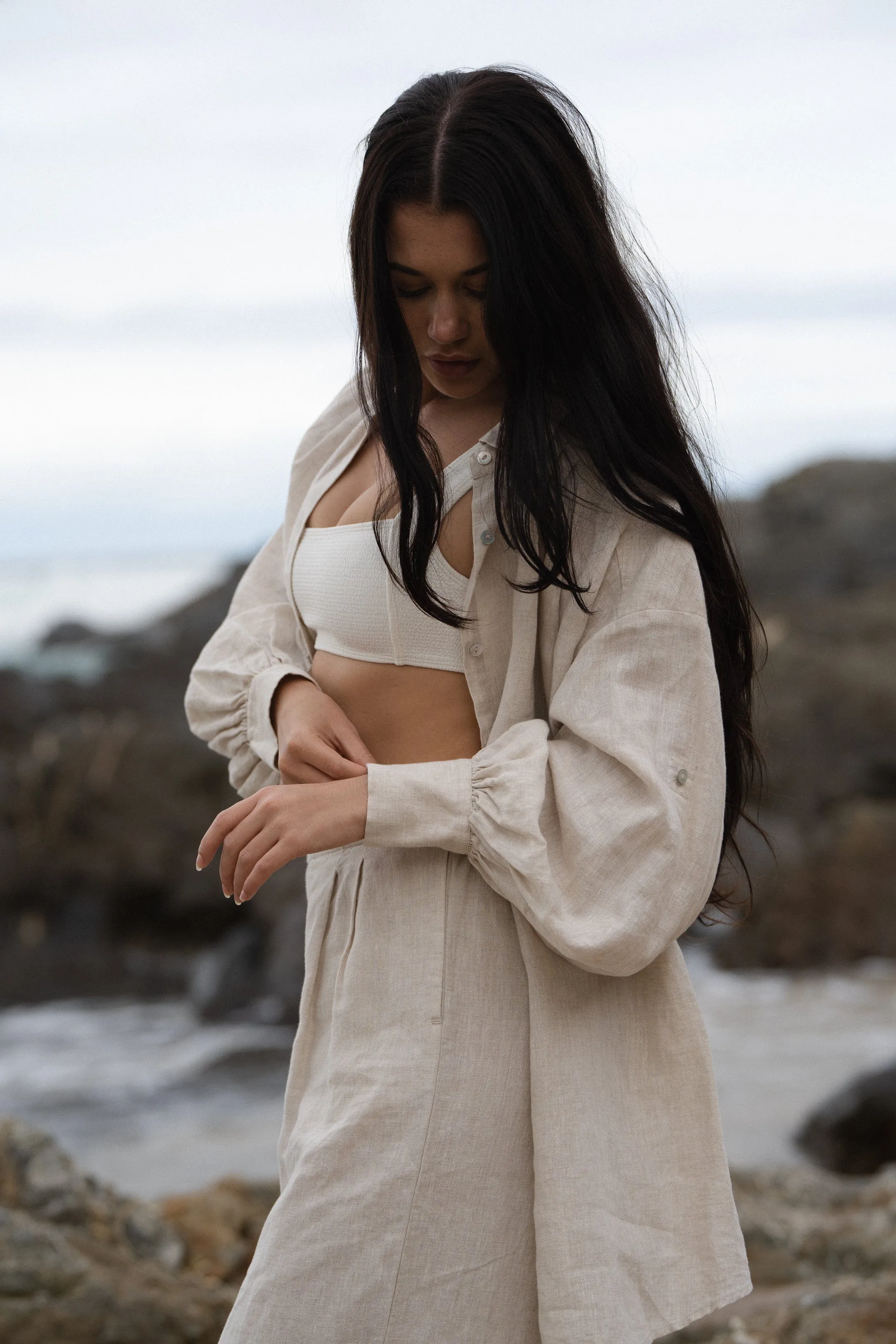 BILLIE OATMEAL LINEN SHIRT/DRESS