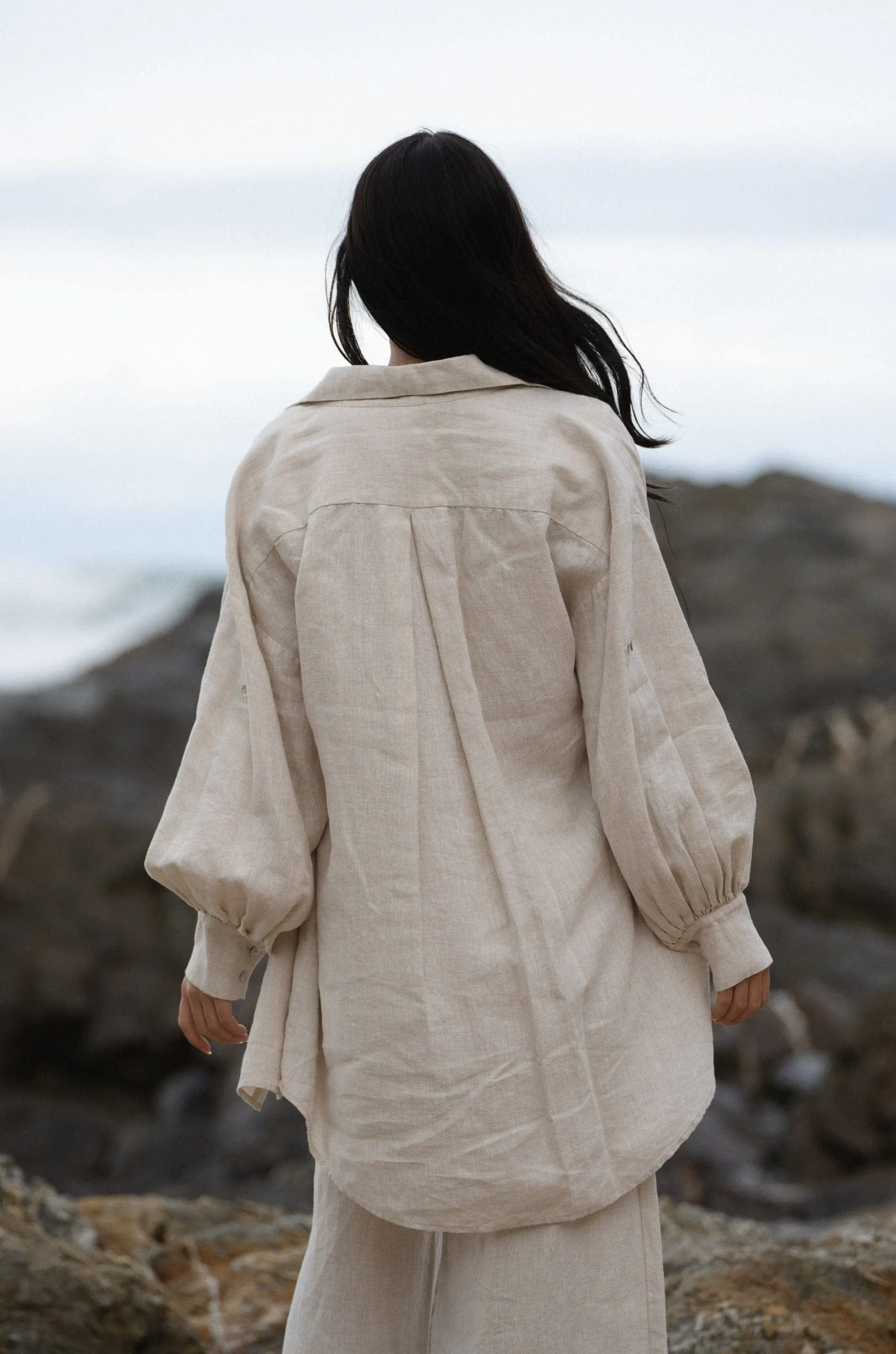 BILLIE OATMEAL LINEN SHIRT/DRESS