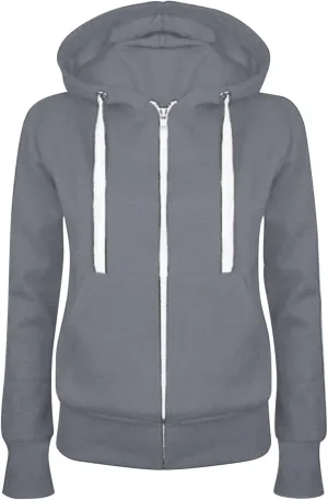 BOXIACEY Fleece Hoodie Women Zip Up Drawstring Jacket Long Sleeve Lightweight Hoodie Casual Hooded Jacket with Pockets