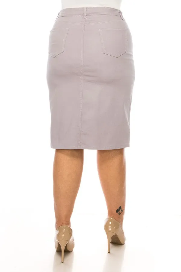 Brooklyn Twill Skirt in Lavender- Misses and Plus (L-XL, 3X)