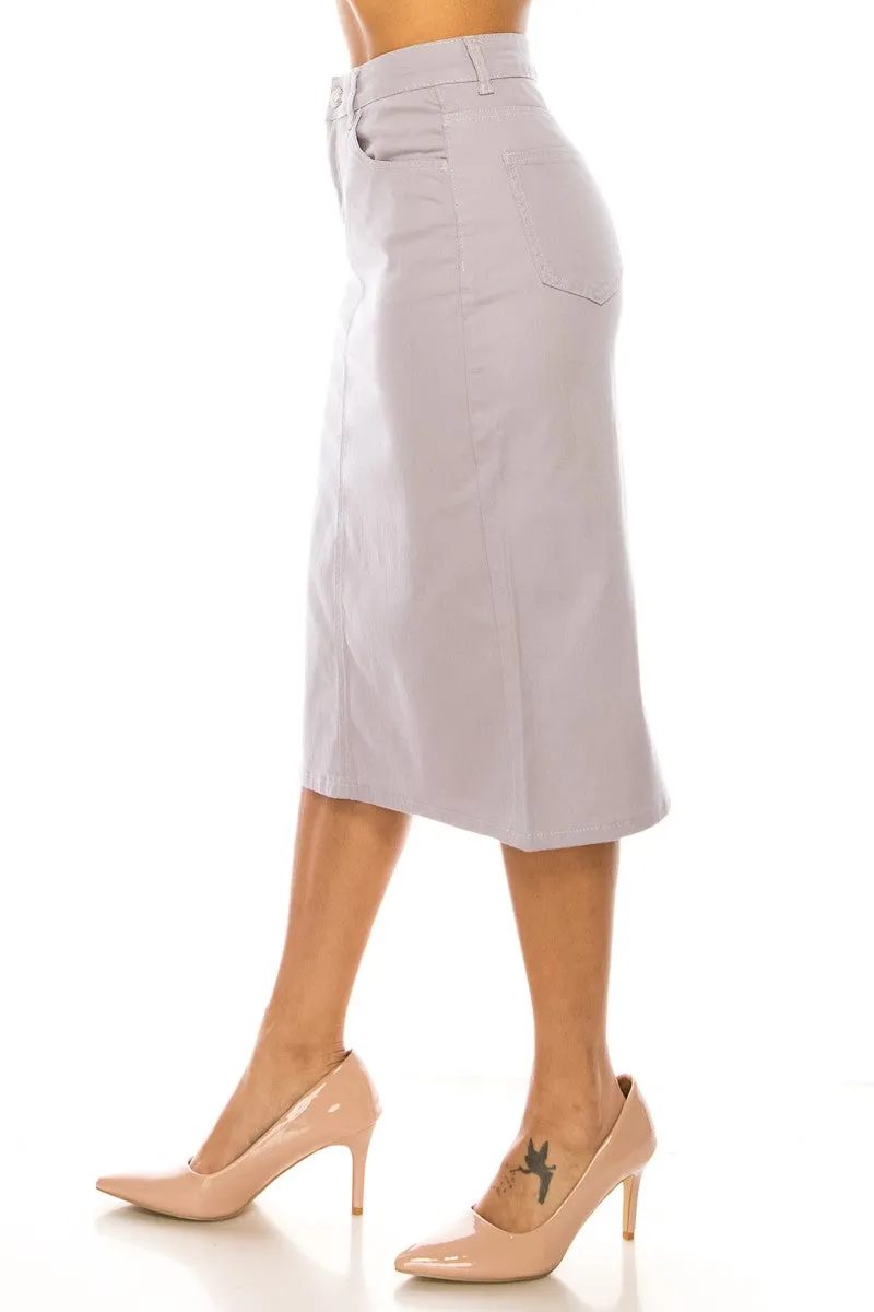 Brooklyn Twill Skirt in Lavender- Misses and Plus (L-XL, 3X)