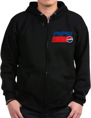 CafePress 90S Pepsi Logo Men's Zip Up Hoodie Men's Dark Zip-Up Hooded Sweatshirt