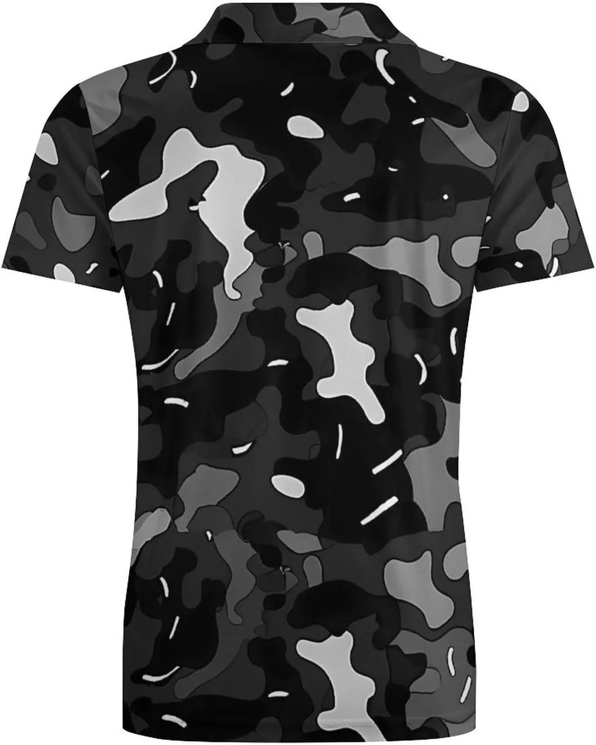 Camouflage Men's Polo Shirt Short Sleeve Print T Shirt Slim Fit Golf Shirt Collared Tee Casual Top