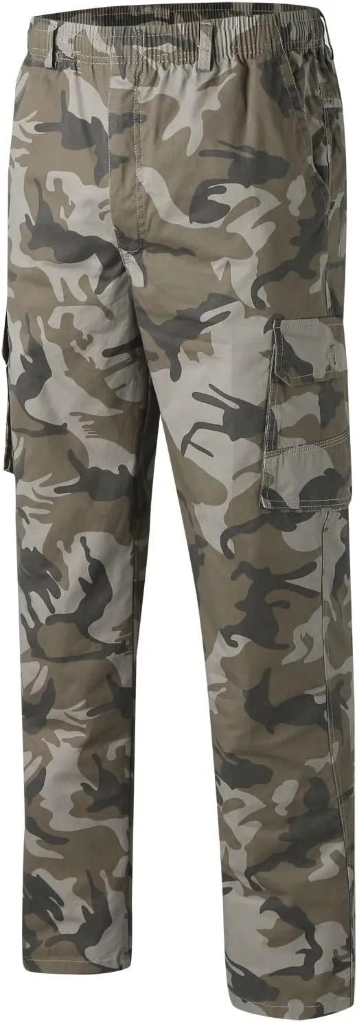 Cargo Pants for Men Big and Tall, Cargo Fleece Sweatpants Stretch Elastic Waist Jogger Sports Pants Drawstring Sports