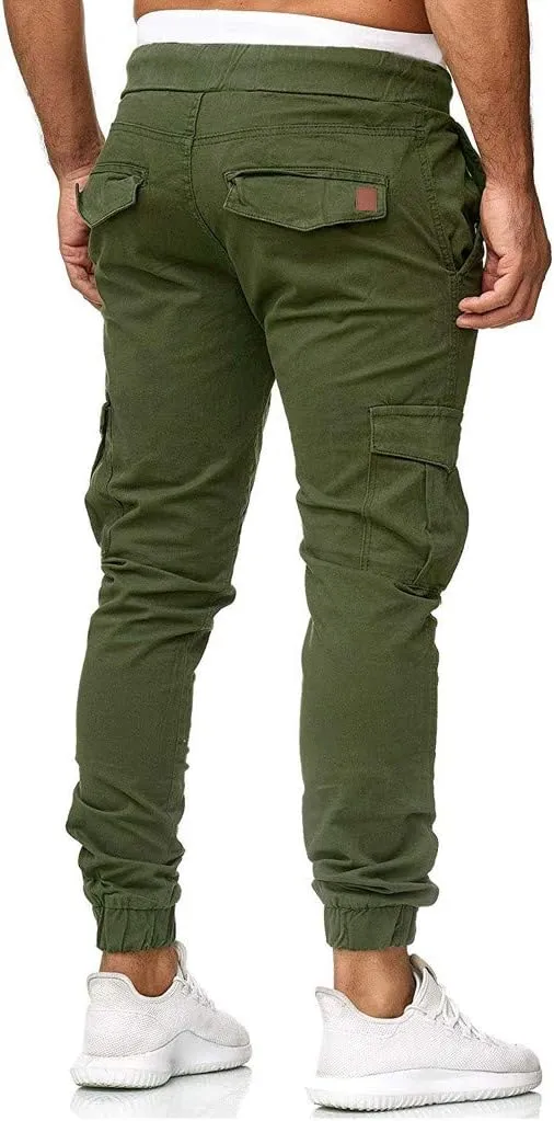 Cargo Pants for Men Relaxed Fit Sweatpants Stretch Elastic Waist Multiple Pockets Sports Pants Fitness Sports Trouser