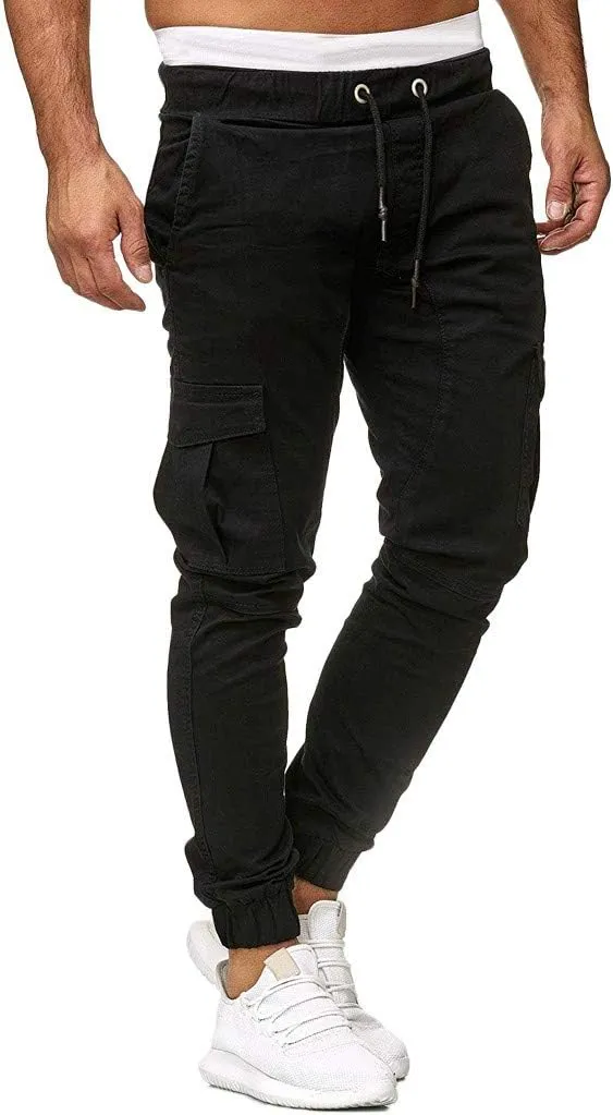 Cargo Pants for Men Relaxed Fit Sweatpants Stretch Elastic Waist Multiple Pockets Sports Pants Fitness Sports Trouser