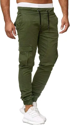 Cargo Pants for Men Relaxed Fit Sweatpants Stretch Elastic Waist Multiple Pockets Sports Pants Fitness Sports Trouser