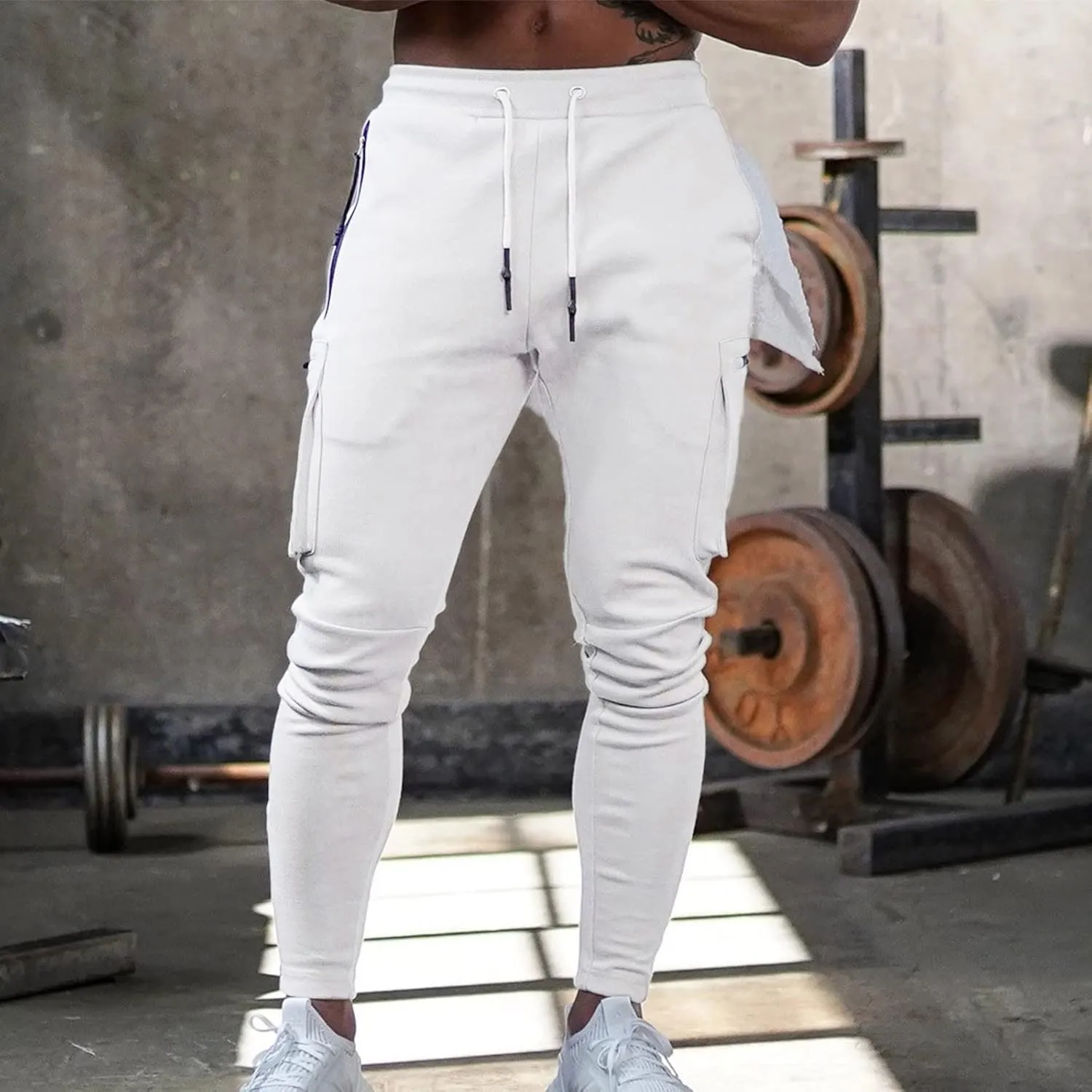 Cargo Sweatpants for Men Mens Lounge Pants Elastic Waist Jogger Sports Pants Drawstring Sports Trousers Men's Casual