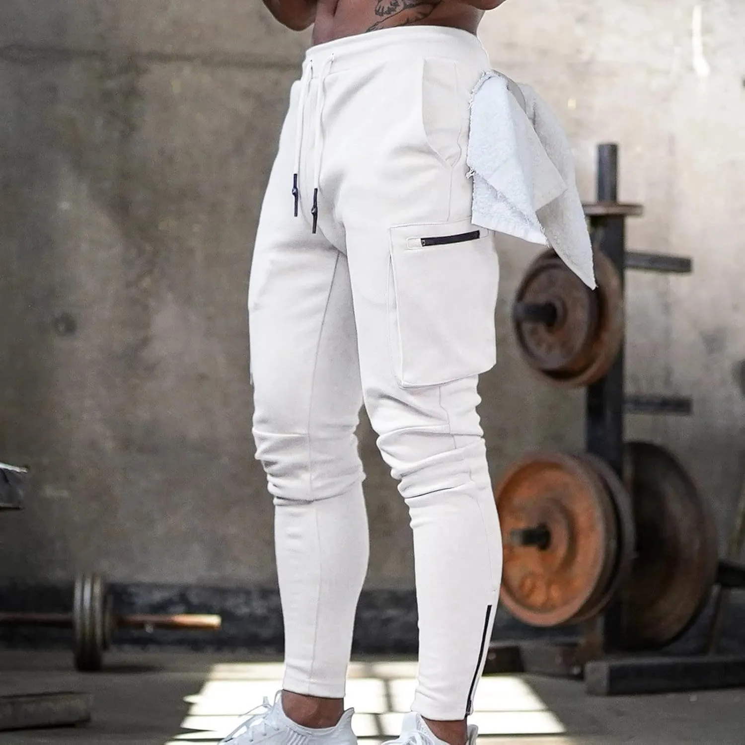 Cargo Sweatpants for Men Mens Lounge Pants Elastic Waist Jogger Sports Pants Drawstring Sports Trousers Men's Casual