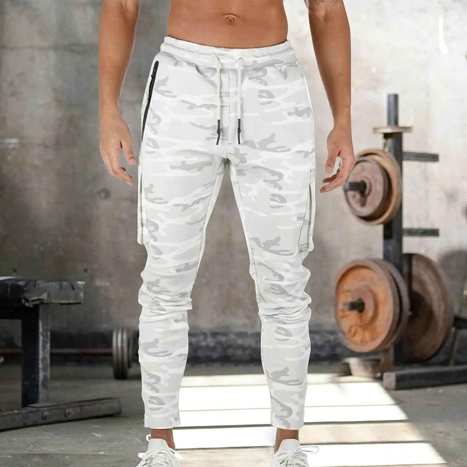 Cargo Sweatpants for Men Mens Lounge Pants Elastic Waist Jogger Sports Pants Drawstring Sports Trousers Men's Casual