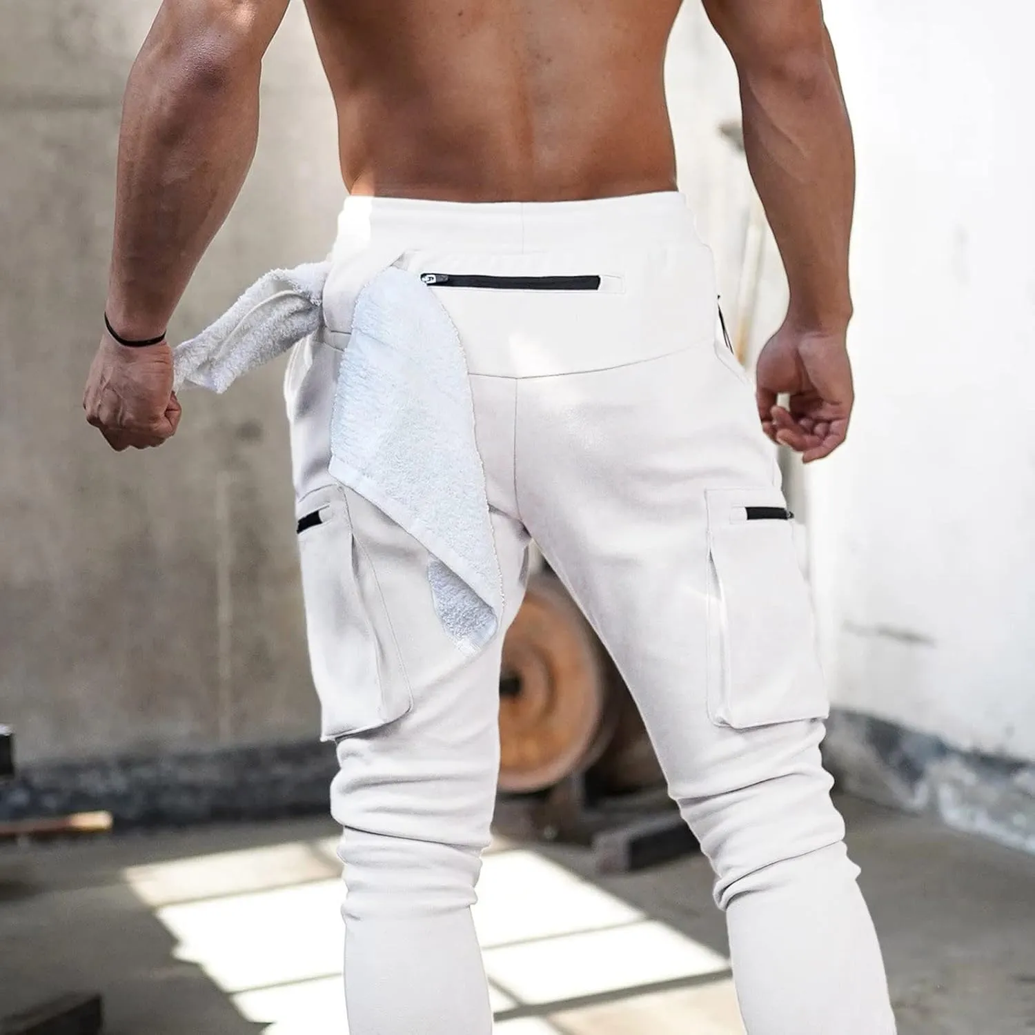 Cargo Sweatpants for Men Mens Lounge Pants Elastic Waist Jogger Sports Pants Drawstring Sports Trousers Men's Casual