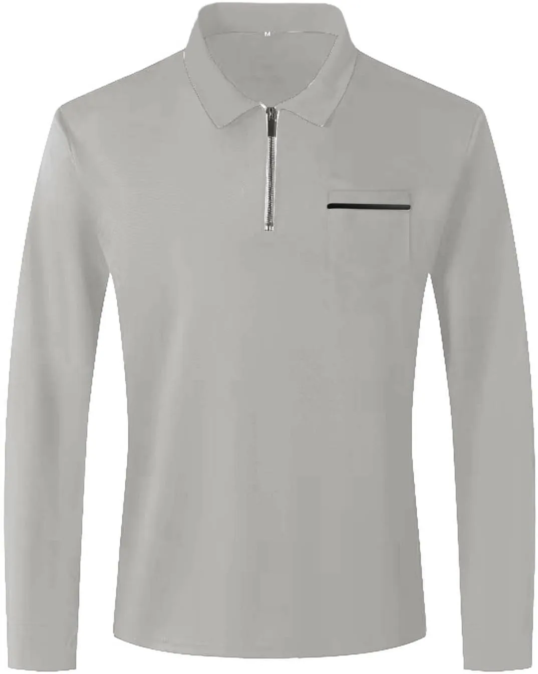 Casual Quarter Zip Up Polo Shirt for Men Business Office Polo Shirt Lightweight Shirt Tops UPF 50  with Pocket