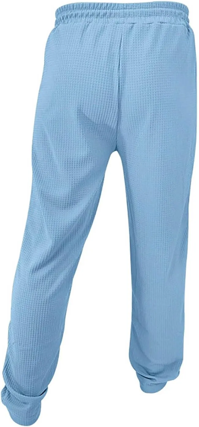 Casual Sports Pants for Mens Waffle Knit Summer Outdoor Running Sports Long Pant Relaxed Fashion Office Work Trousers