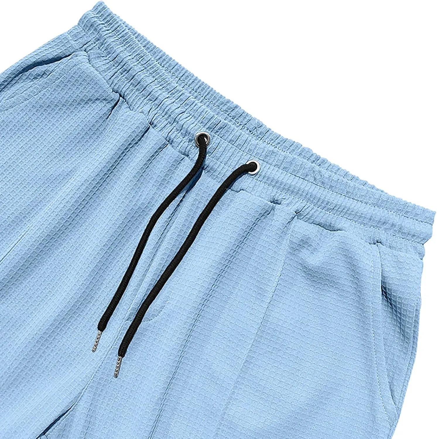 Casual Sports Pants for Mens Waffle Knit Summer Outdoor Running Sports Long Pant Relaxed Fashion Office Work Trousers