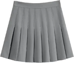 CHONG FENG XIA Women's Slim Fit High-Waisted Woolen A-Line Pleated Skirt, Fall and Winter