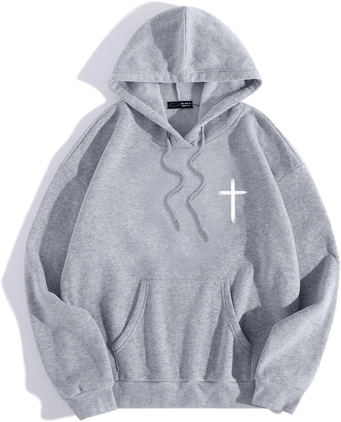 Christian Hoodie for Men God Loves You Letter Print Crewneck Causal Sweatshirt with Pocket Fall Drawstring Aesthetic Hoodies