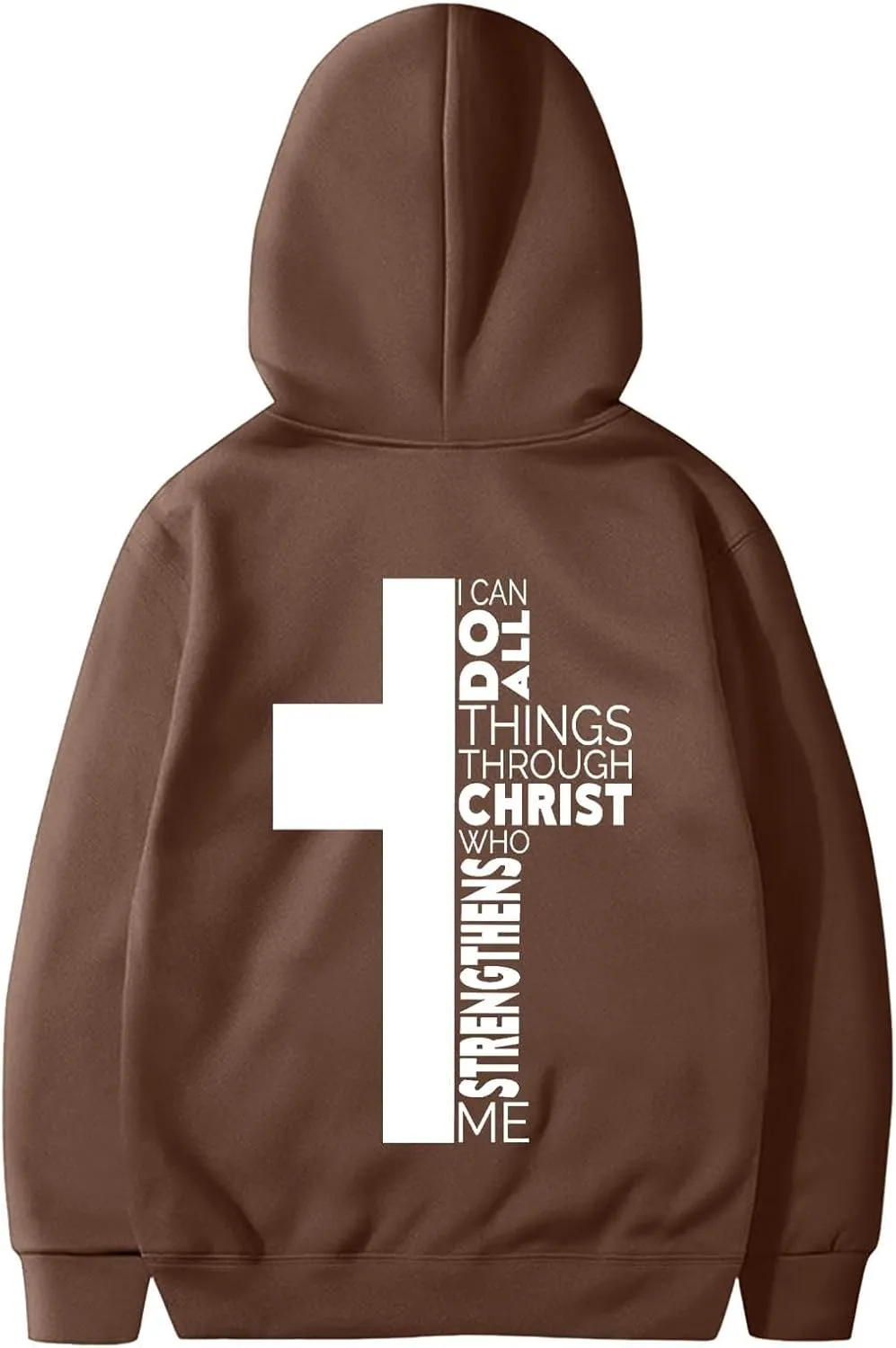 Christian Hoodies for Men Cross Graphic Long Sleeve Pullovers Hoodie Oversized Comfort Fleece Shirts with Pockets