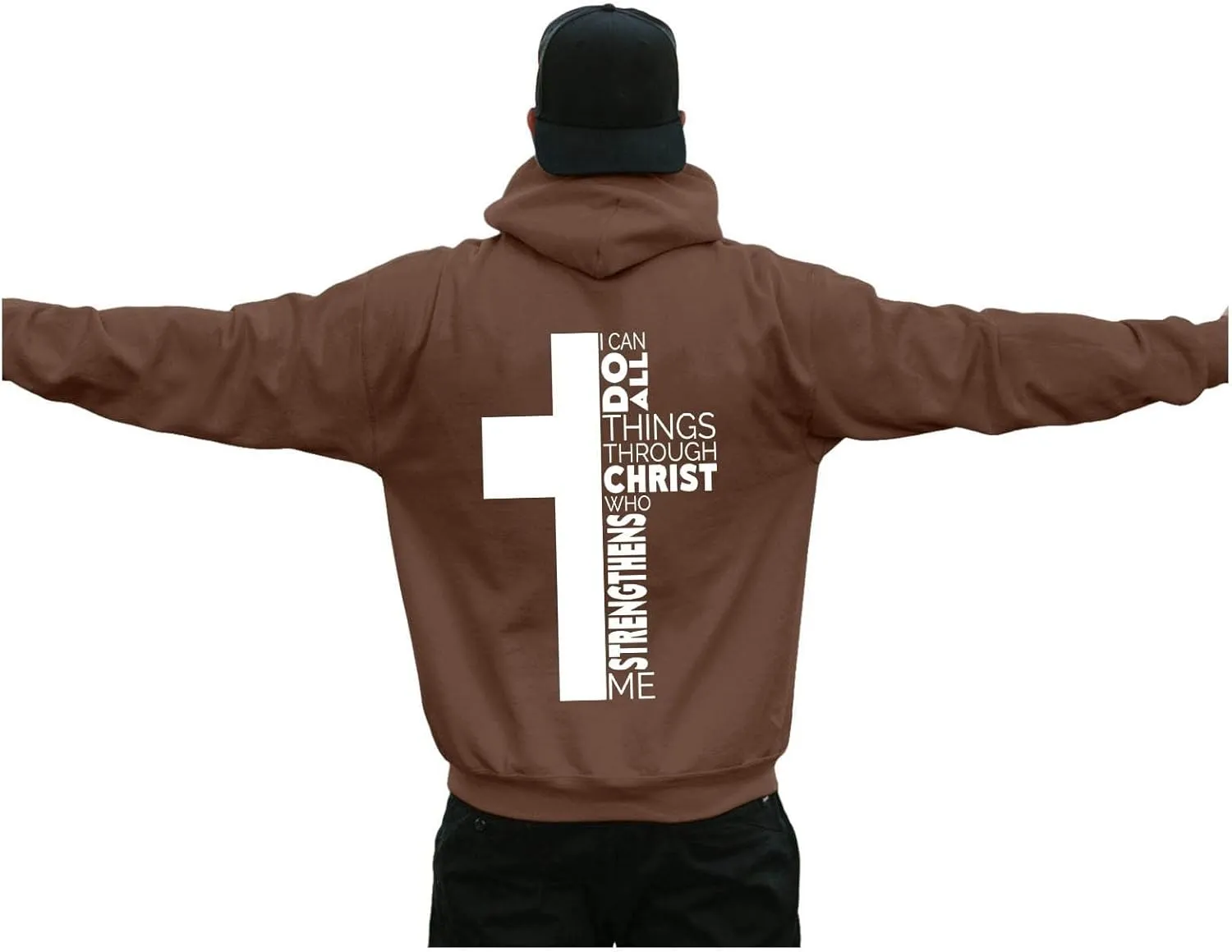 Christian Hoodies for Men Cross Graphic Long Sleeve Pullovers Hoodie Oversized Comfort Fleece Shirts with Pockets