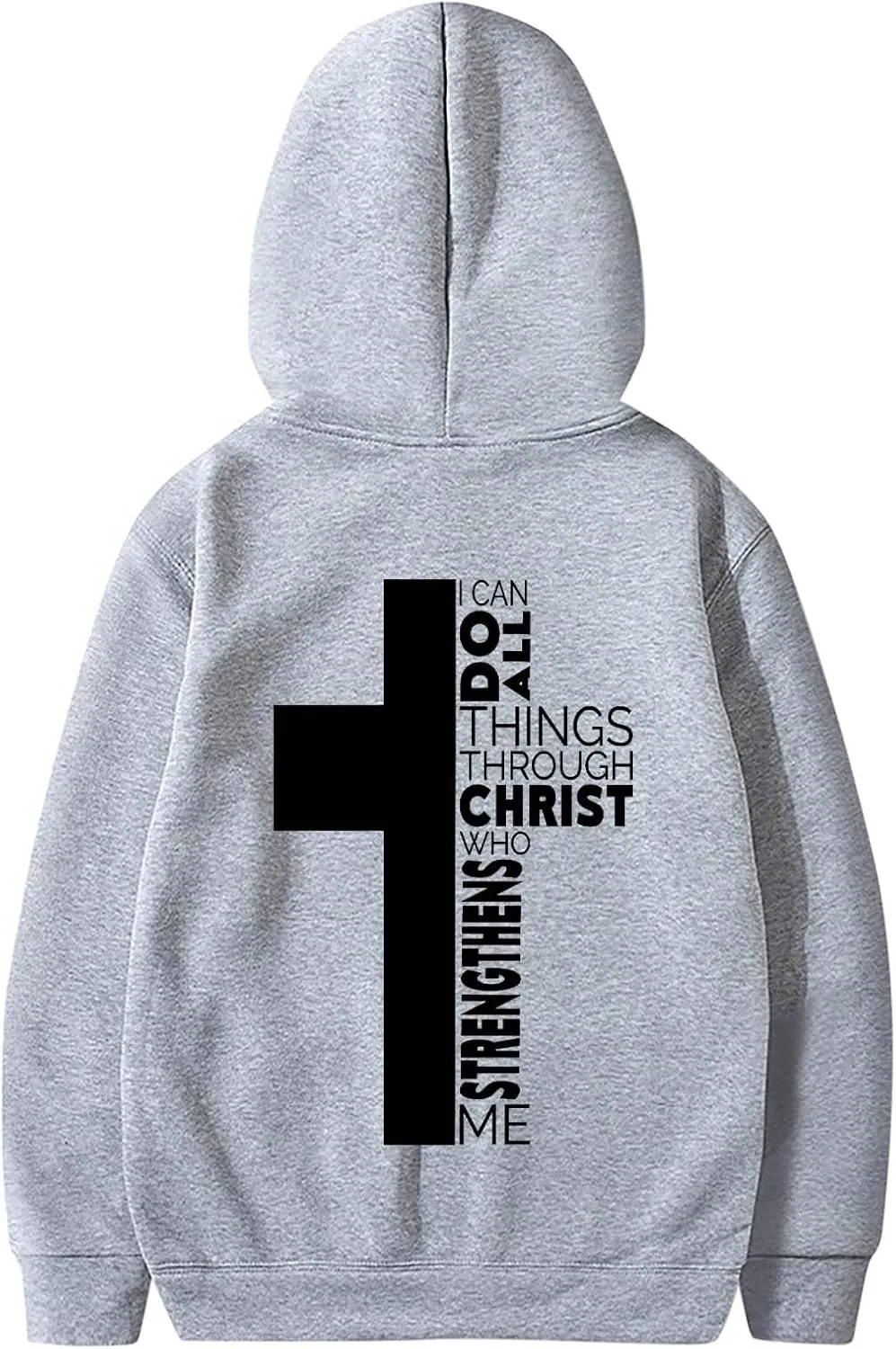 Christian Hoodies for Men Cross Graphic Long Sleeve Pullovers Hoodie Oversized Comfort Fleece Shirts with Pockets