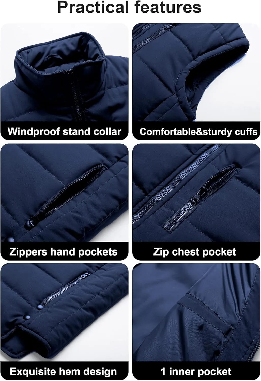 Chrisuno Women's Winter Vests Outerwear Lightweight Quilted Puffer Utility Vest