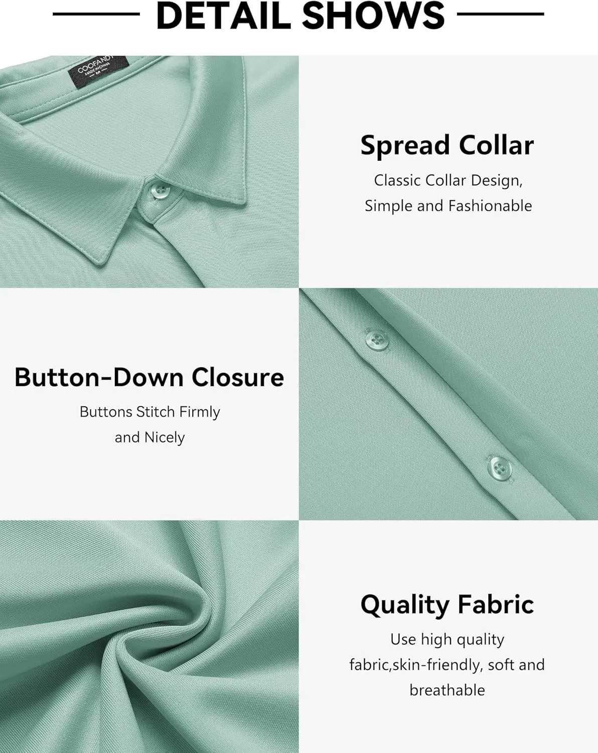COOFANDY Mens Short Sleeve Wrinkle Free Shirt Casual Button Down Shirt Summer Dress Shirt