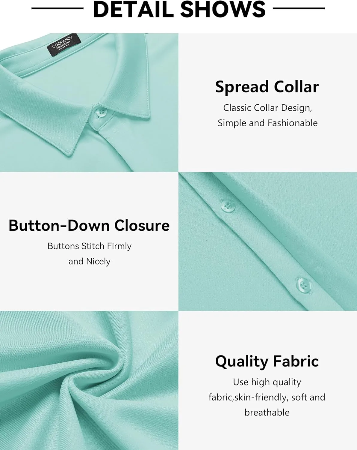 COOFANDY Mens Short Sleeve Wrinkle Free Shirt Casual Button Down Shirt Summer Dress Shirt