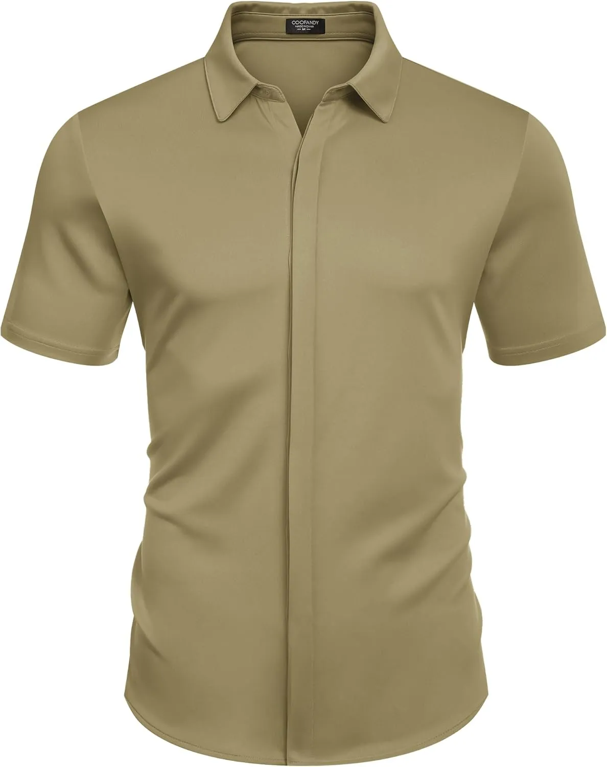 COOFANDY Mens Short Sleeve Wrinkle Free Shirt Casual Button Down Shirt Summer Dress Shirt