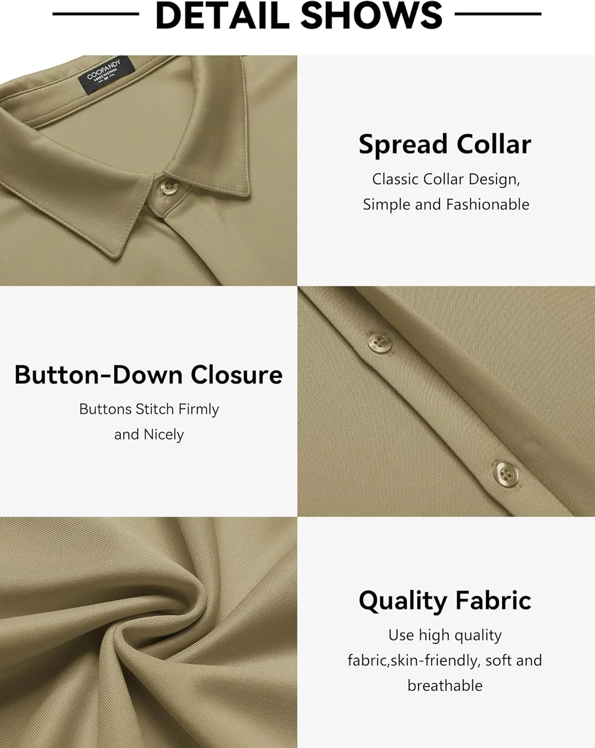 COOFANDY Mens Short Sleeve Wrinkle Free Shirt Casual Button Down Shirt Summer Dress Shirt