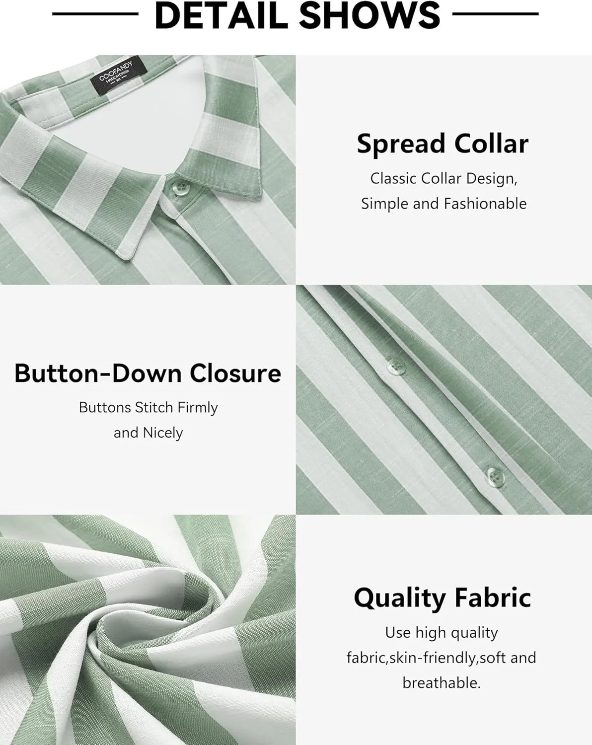 COOFANDY Mens Short Sleeve Wrinkle Free Shirt Casual Button Down Shirt Summer Dress Shirt