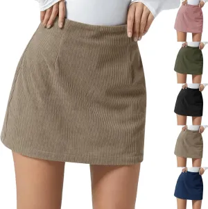 Corduroy Skirt Women Comfy High Waist Mini Pencil Skirt Casual Fall Winter A Line Mini Skirts with Back Zipper