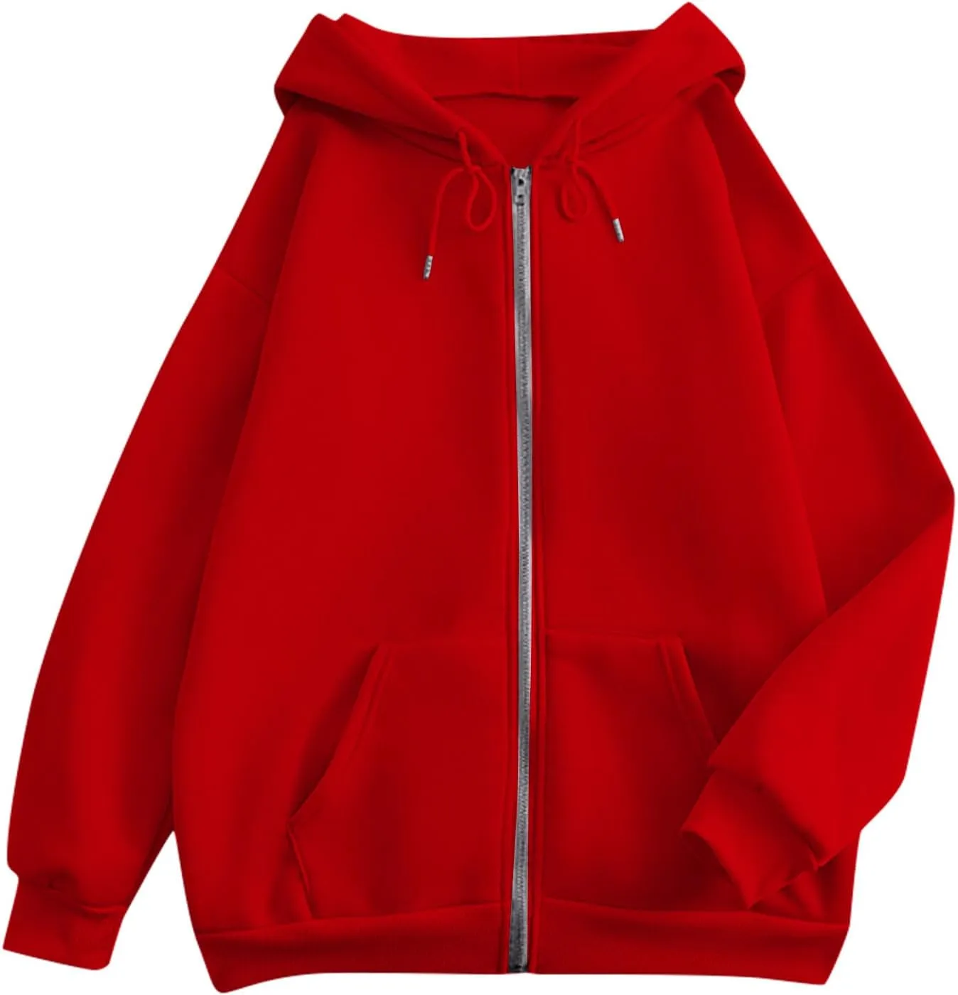 COTECRAM Women Zip Up Y2K Hoodie Fall Oversized Sweatshirts Casual Long Sleeve Drawstring Hooded Jacket 2024 Clothes