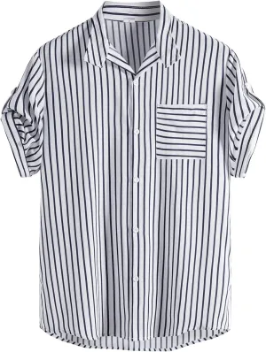 Cotton T-Shirt Shirt Sleeve Casual Blouse Printed Short Mens Men's Blouse Fit Shirt