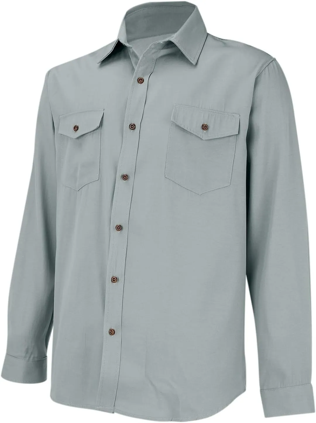 Denim Button Down Shirt Men Long Sleeve T-Shirts with Pockets Classic Fit Work Tops Vintage Western Cowboy Clothes