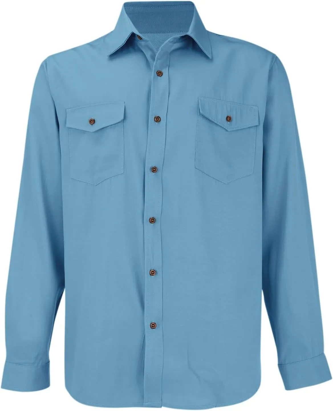 Denim Button Down Shirt Men Long Sleeve T-Shirts with Pockets Classic Fit Work Tops Vintage Western Cowboy Clothes