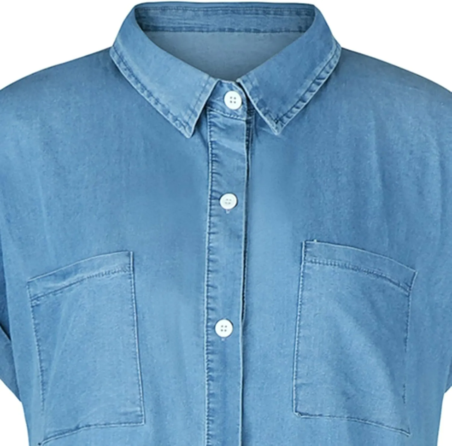 Denim Shirt Dress Women Summer Trendy Denim Dress with Pockets Denim Button Down Jean Shirt Dresses Tshirt Mini Dress
