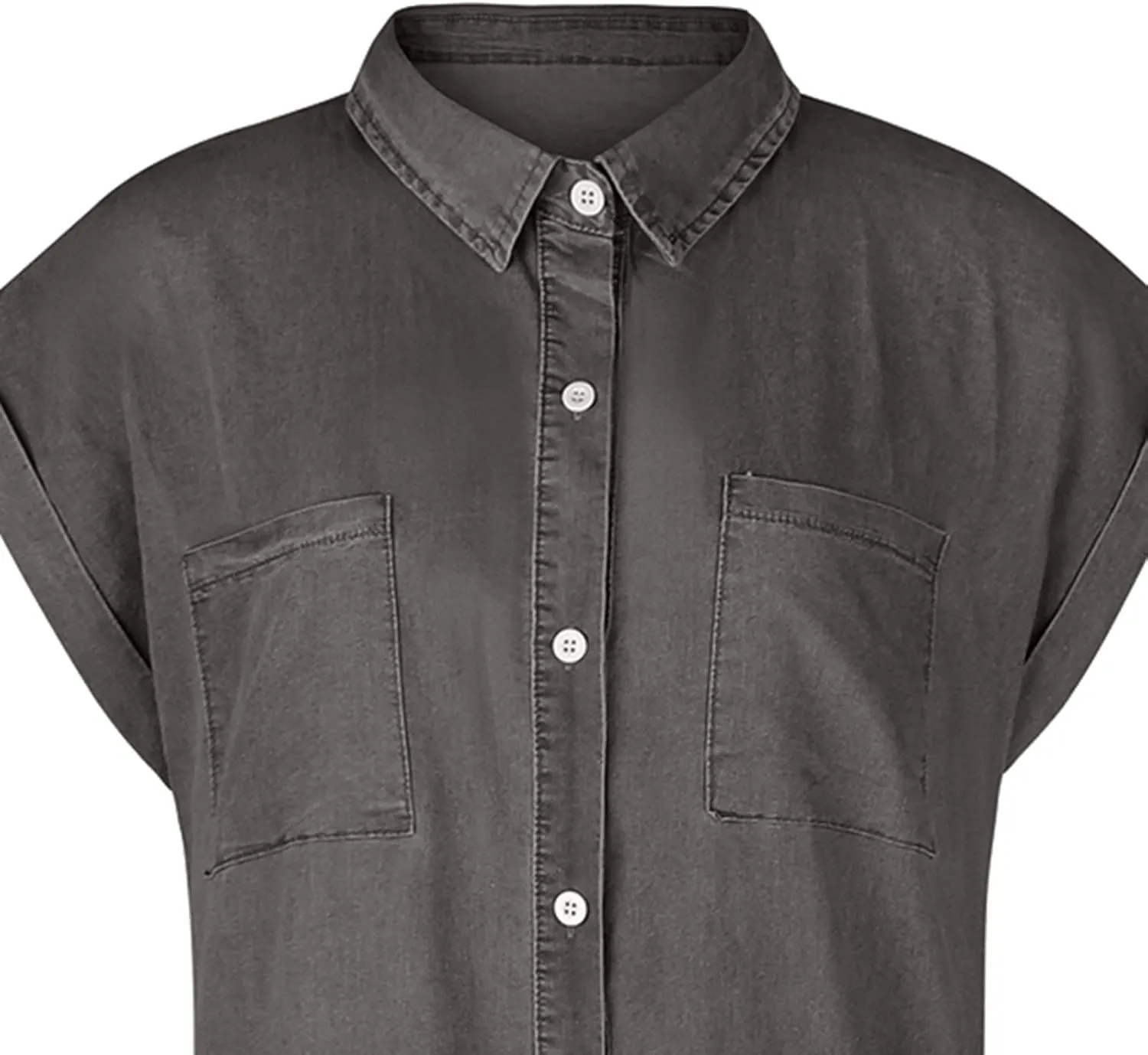 Denim Shirt Dress Women Summer Trendy Denim Dress with Pockets Denim Button Down Jean Shirt Dresses Tshirt Mini Dress